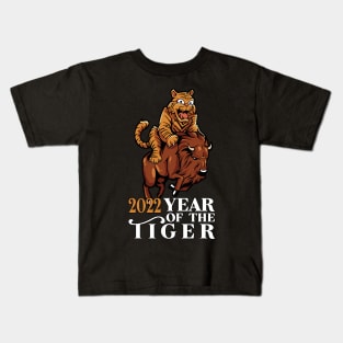 Tiger riding buffalo - 2022 Year of the tiger Kids T-Shirt